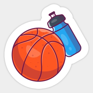 Basket ball with bottle cartoon Sticker